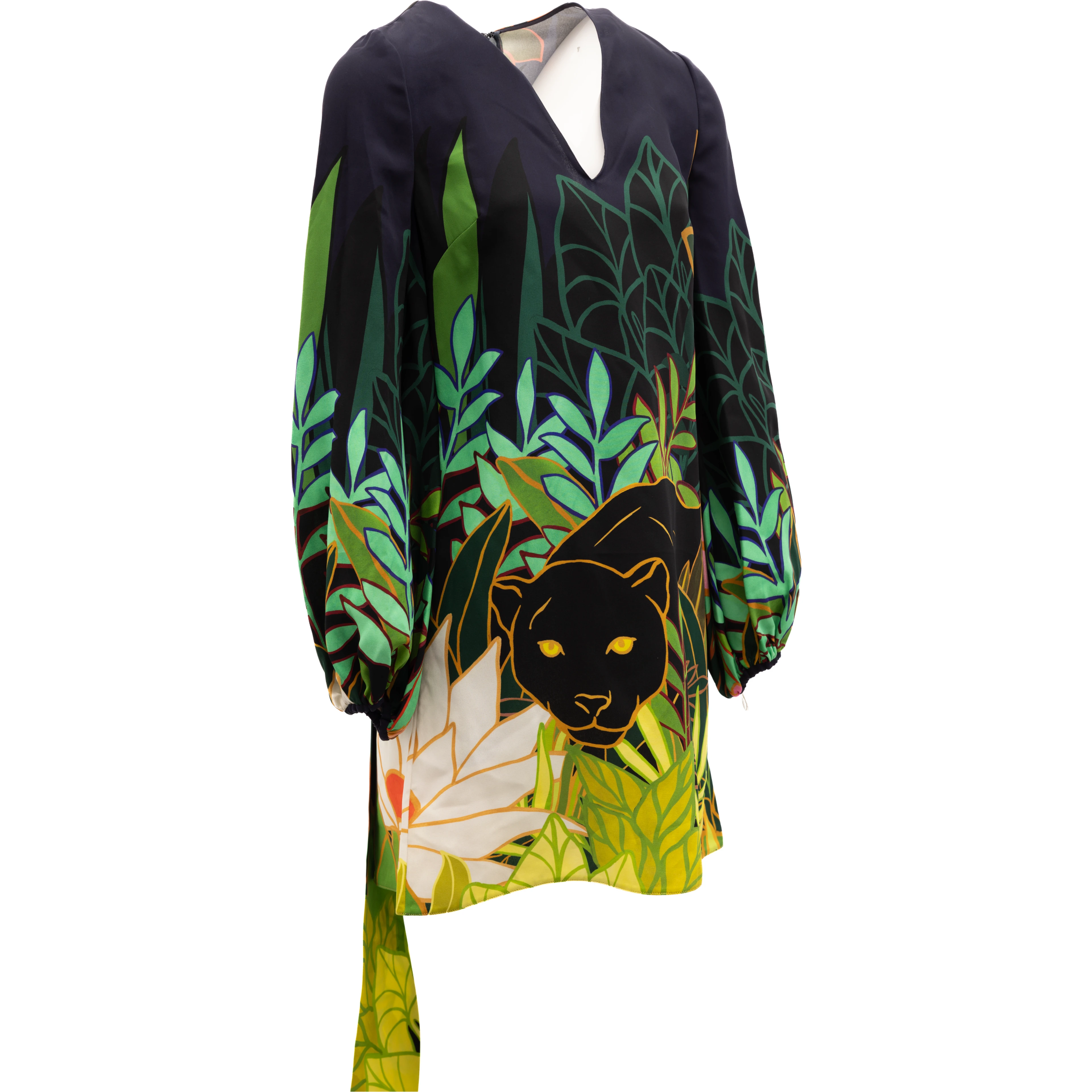 Jungle Print Black Dress