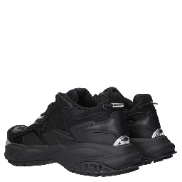 Black Fabric Chunky Sneakers