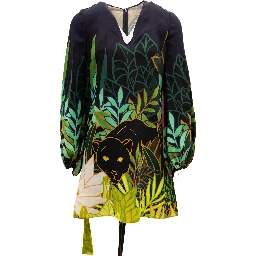 Jungle Print Black Dress