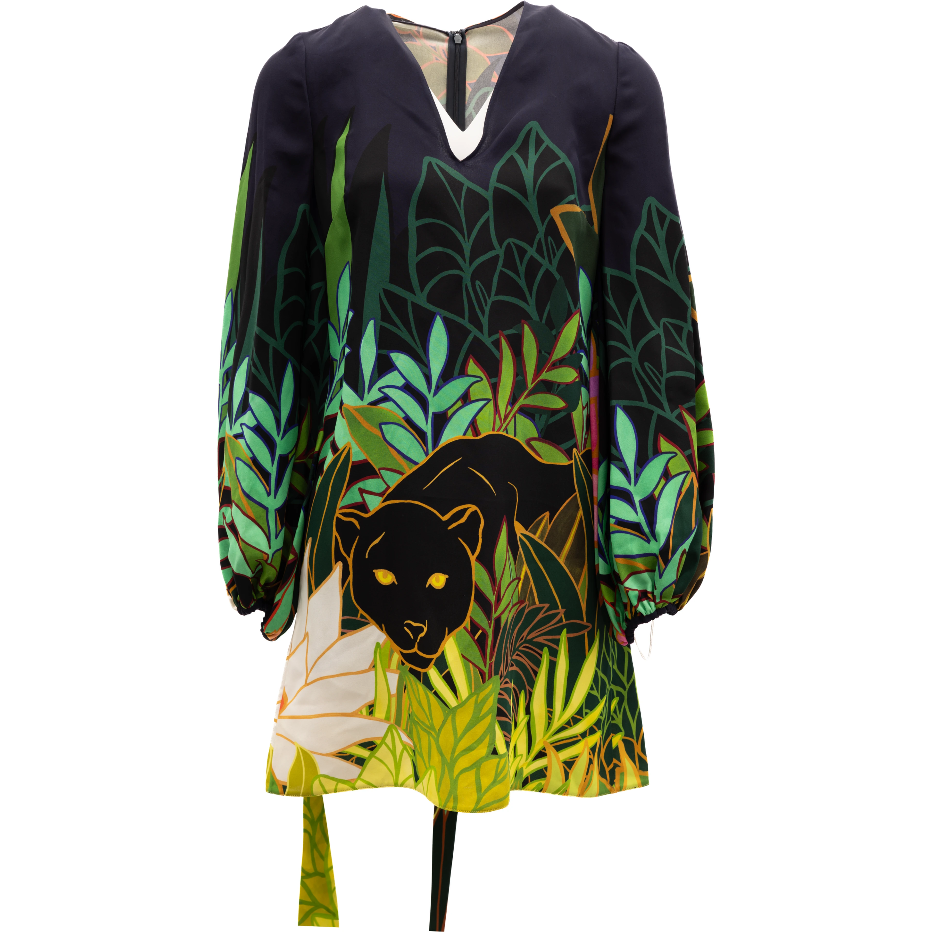 Jungle Print Black Dress