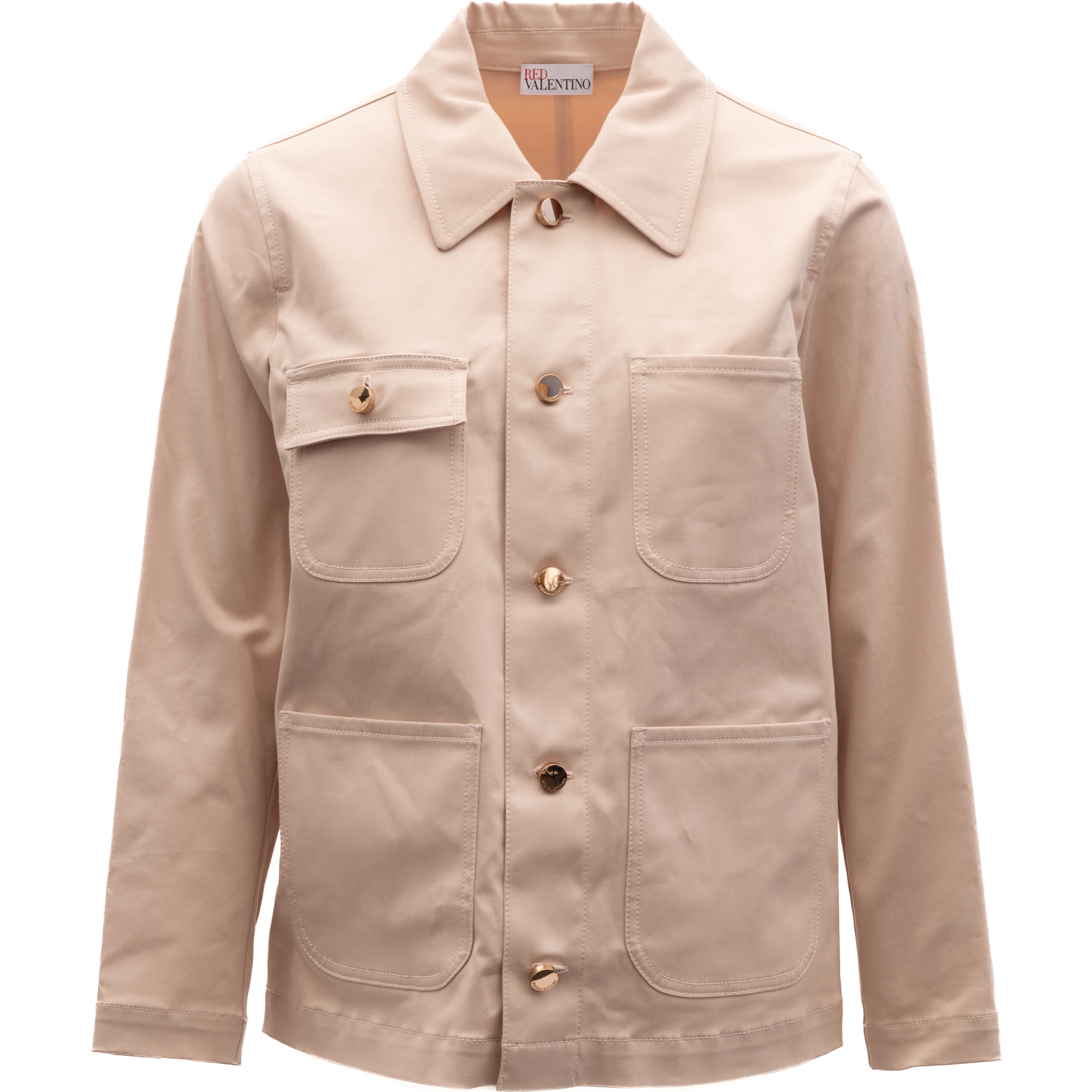 Women Beige Cotton Denim Jacket