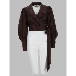 Blusa "Wrap" in Seta