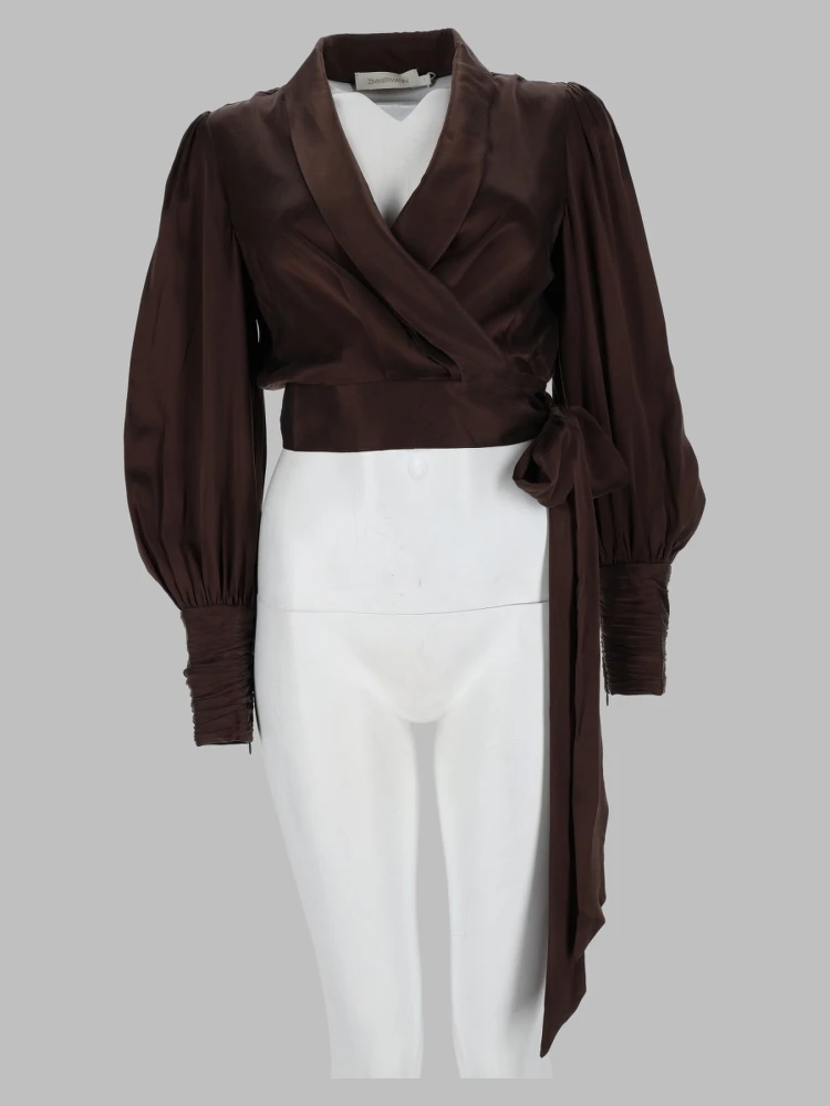Blusa "Wrap" in Seta
