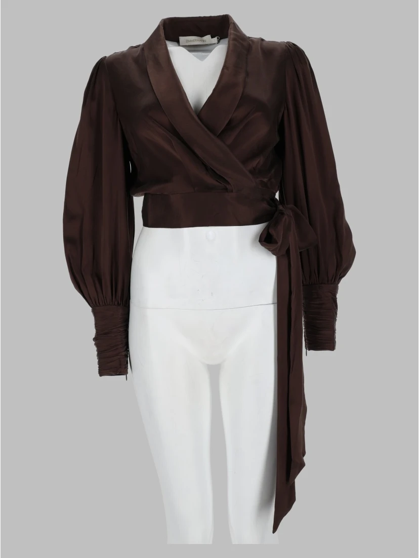 Blusa "Wrap" in Seta