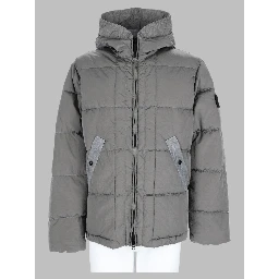 piumino con collo alto e patch logo