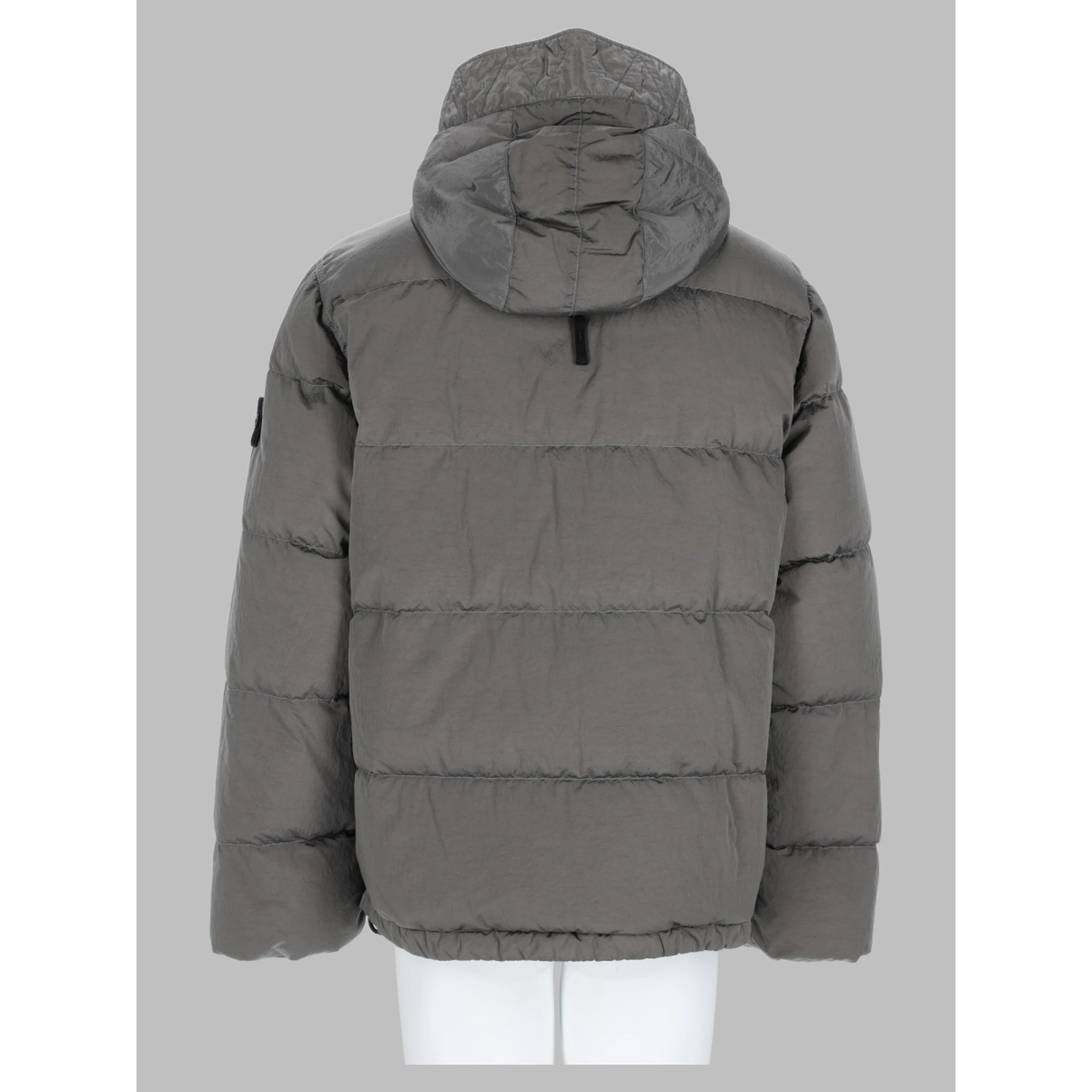 piumino con collo alto e patch logo