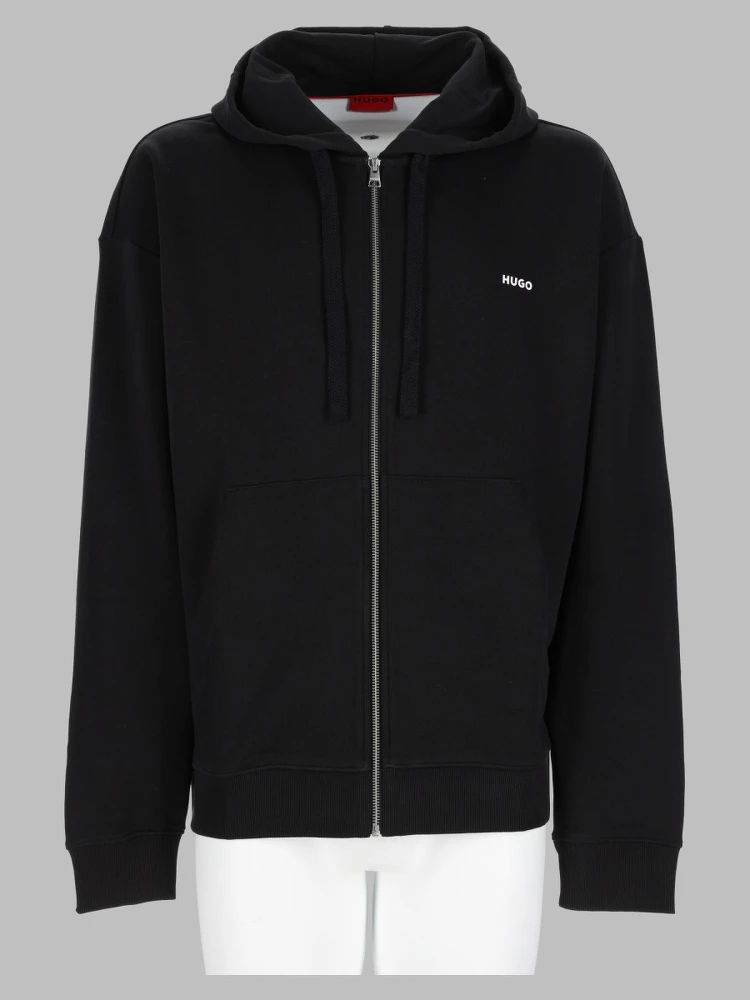 felpa con zip e logo