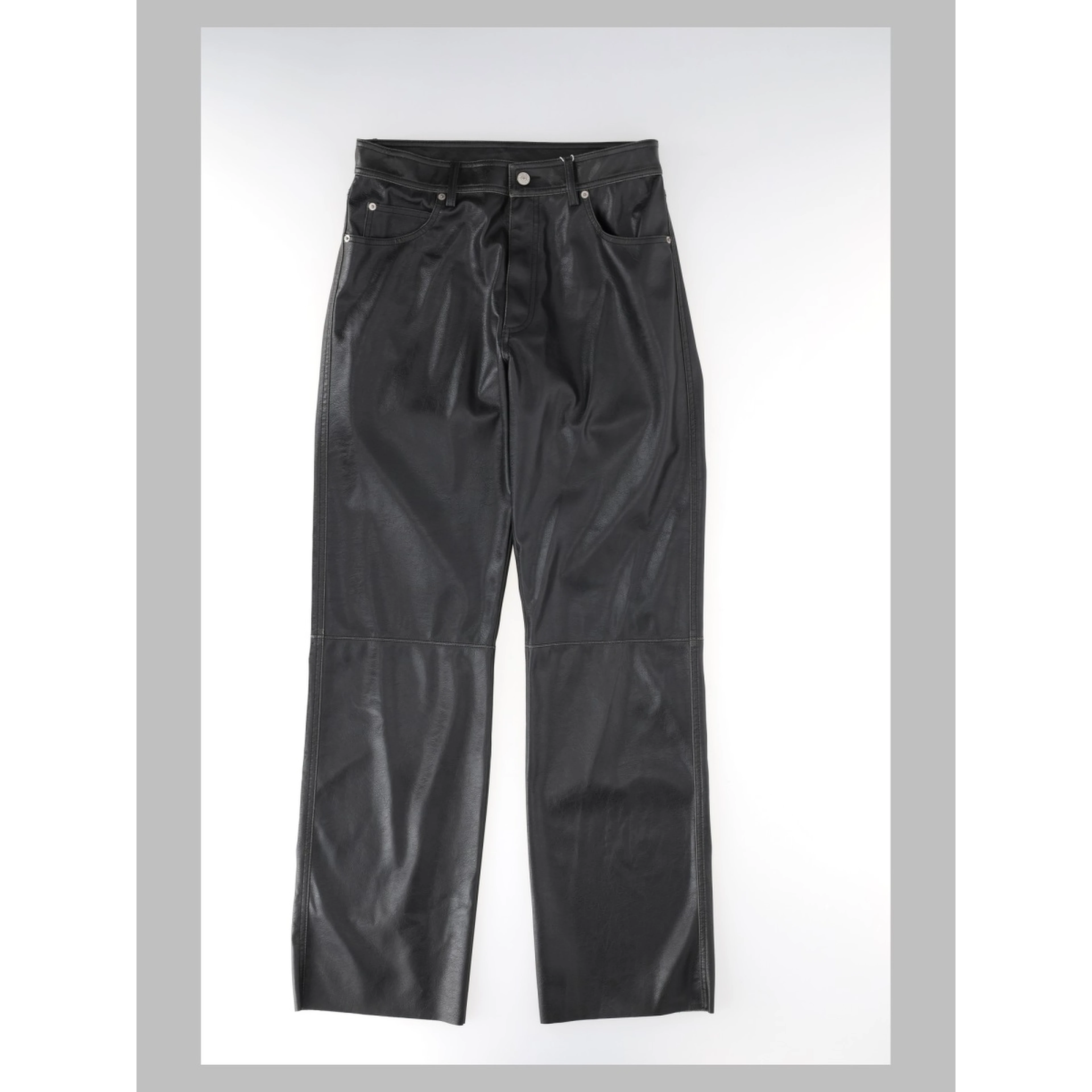jeans 5 tasche effetto pelle