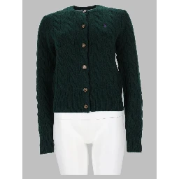 Cardigan A Trecce Con Logo