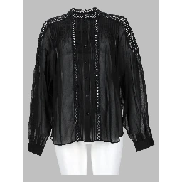 blusa "polda" plissettata in misto lino