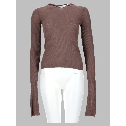 T-SHIRT "CROPPED HOODED RIB LS T"
