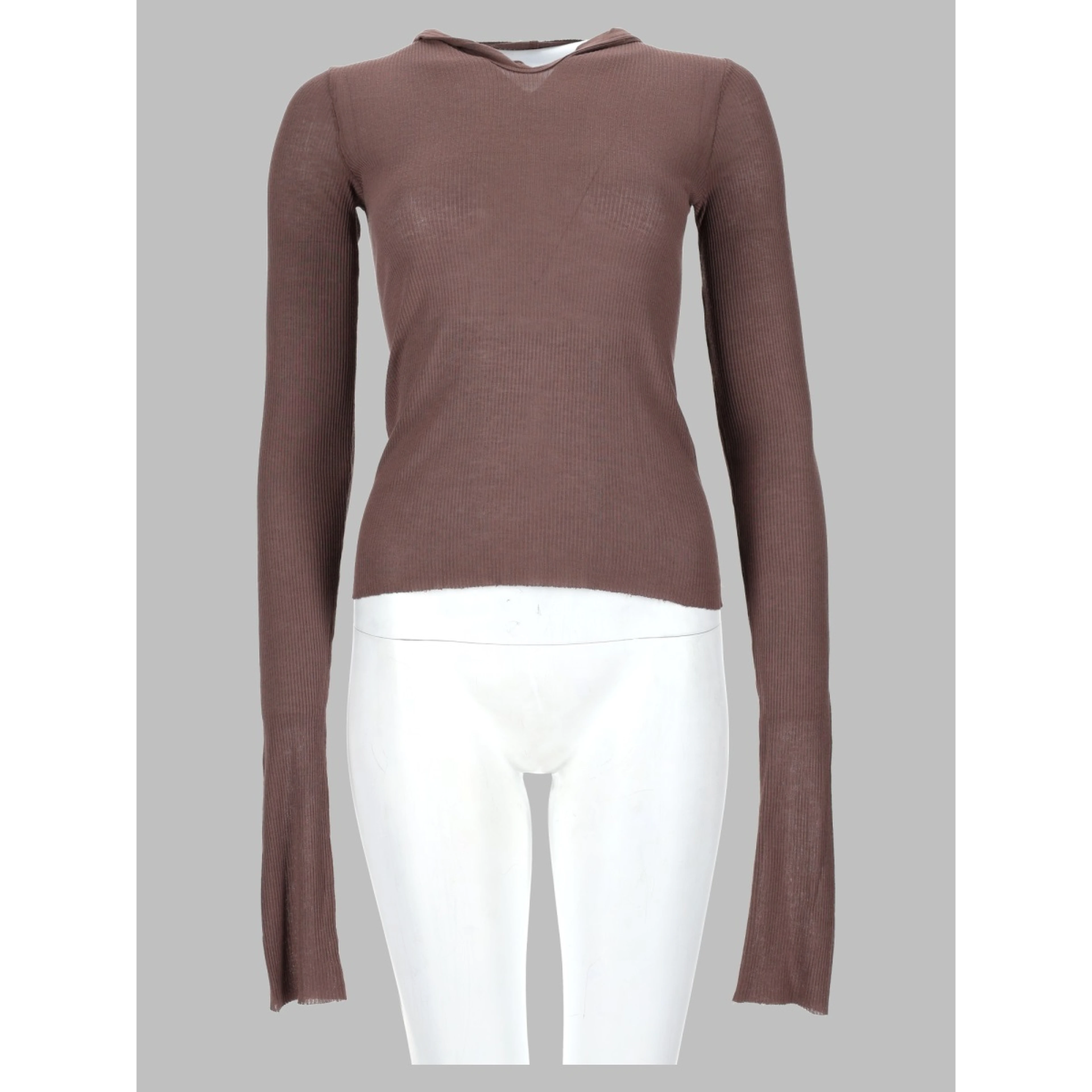 T-SHIRT "CROPPED HOODED RIB LS T"