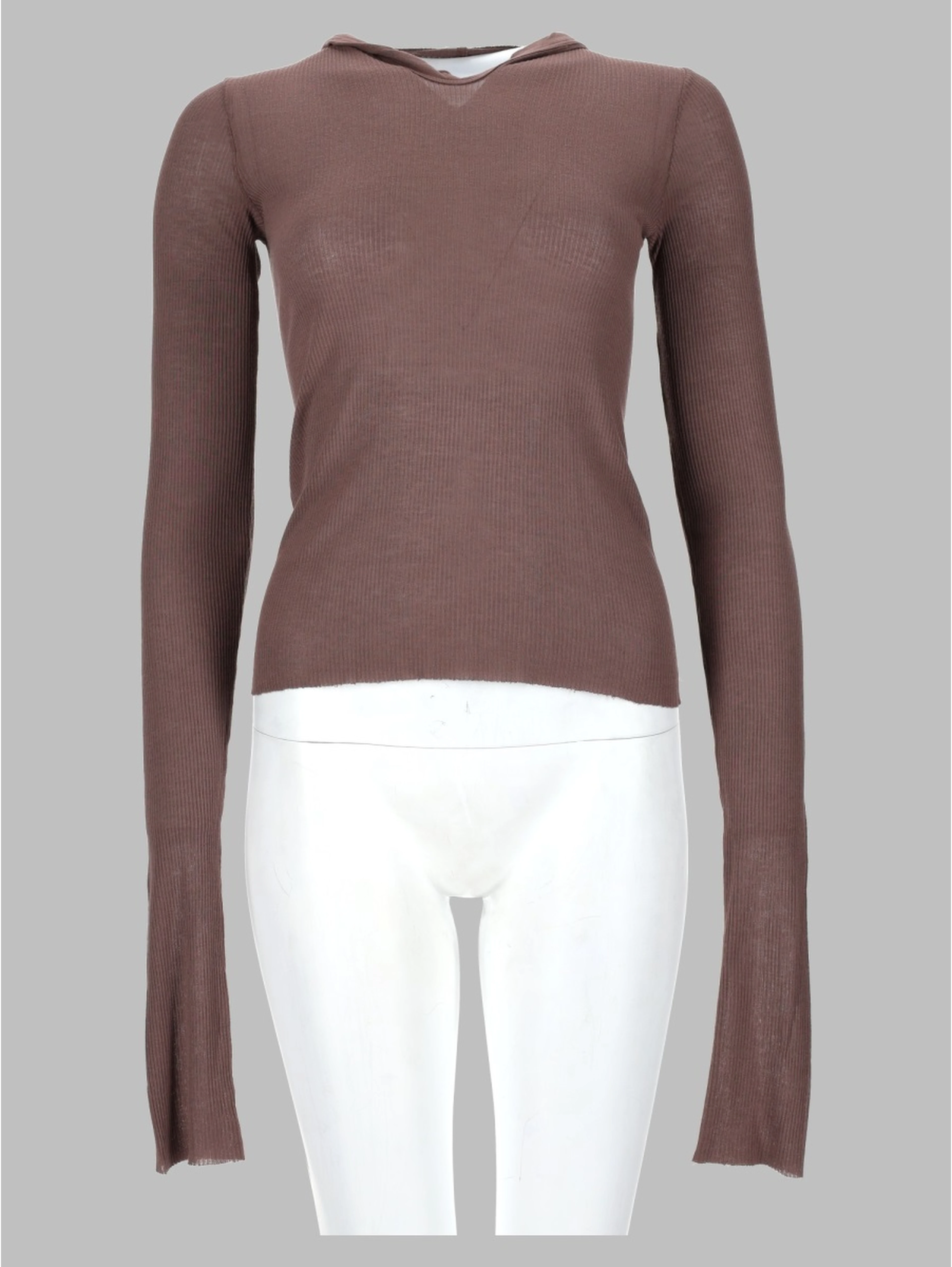 T-SHIRT "CROPPED HOODED RIB LS T"