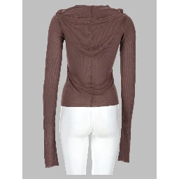 T-SHIRT "CROPPED HOODED RIB LS T"