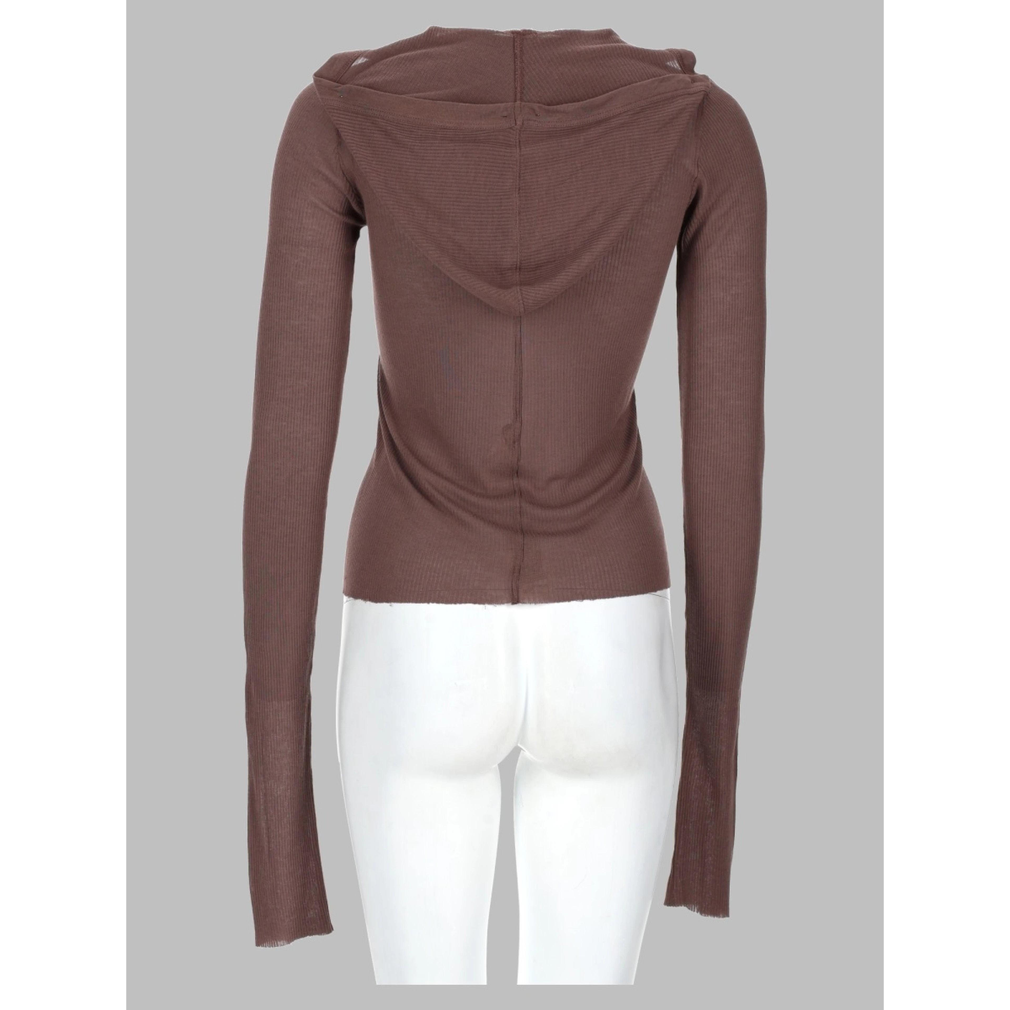 T-SHIRT "CROPPED HOODED RIB LS T"