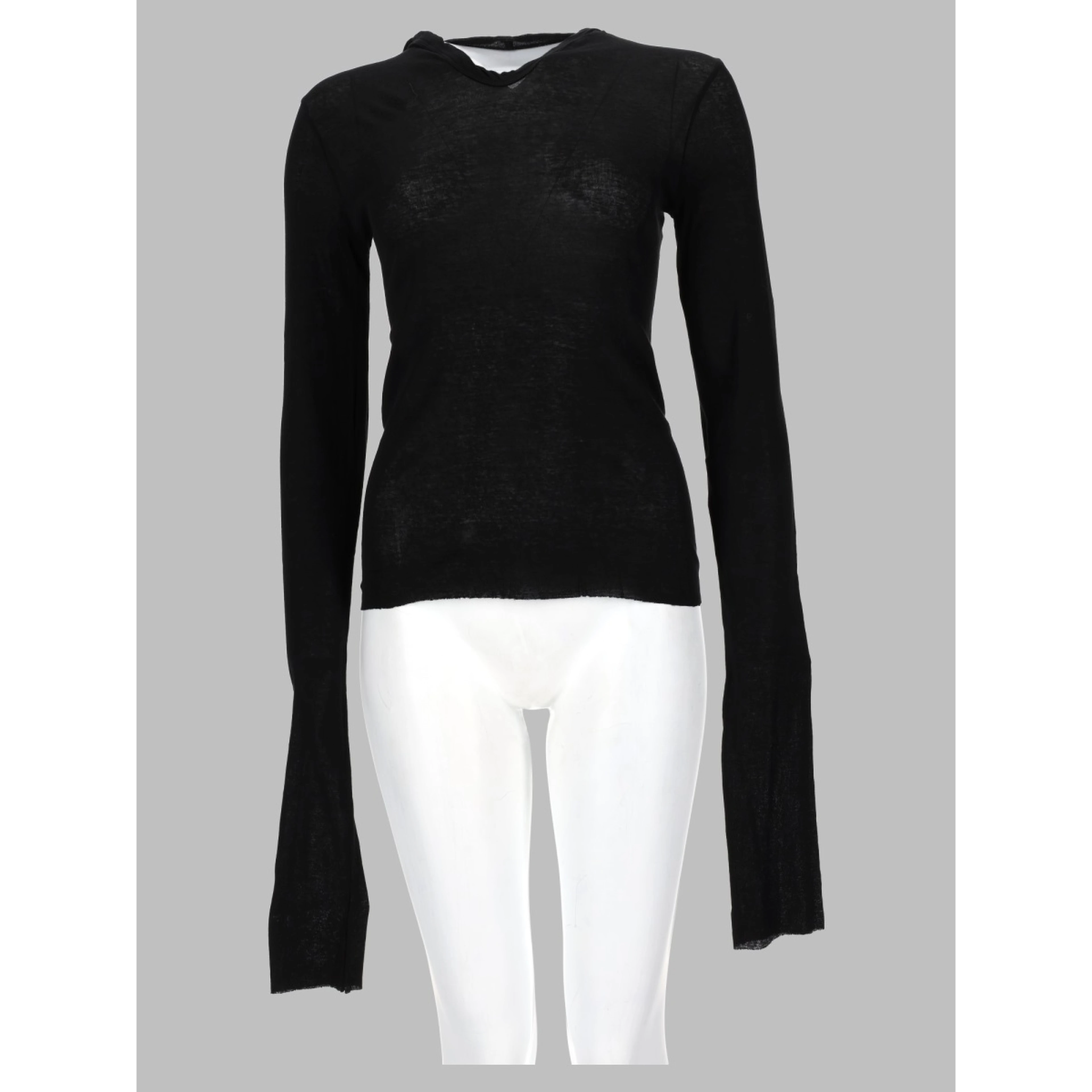 T-SHIRT "CROPPED HOODED RIB LS T"