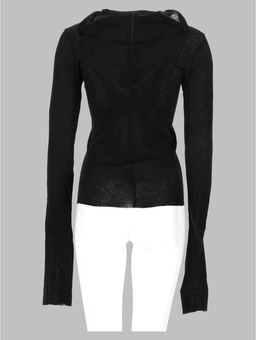 T-SHIRT "CROPPED HOODED RIB LS T"