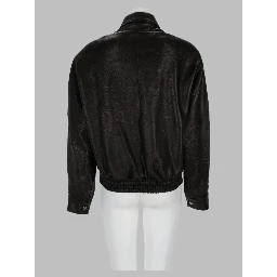 Giacca in Pelle Vintage Con Colletto Classico
