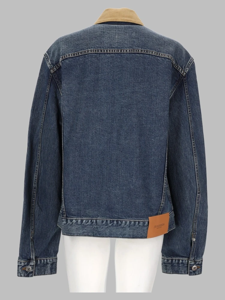 giacca in denim con colletto in velluto alternative