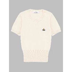 TOP IN MAGLIA "BEA" CON LOGO