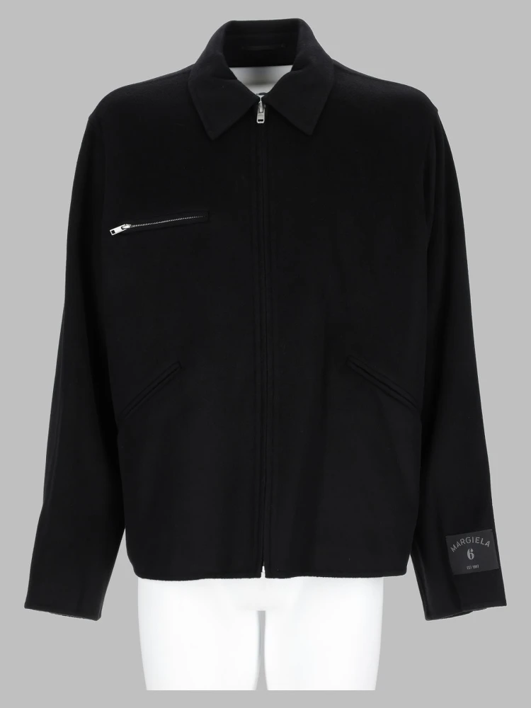 Giacca In Lana Double-Face Con Zip