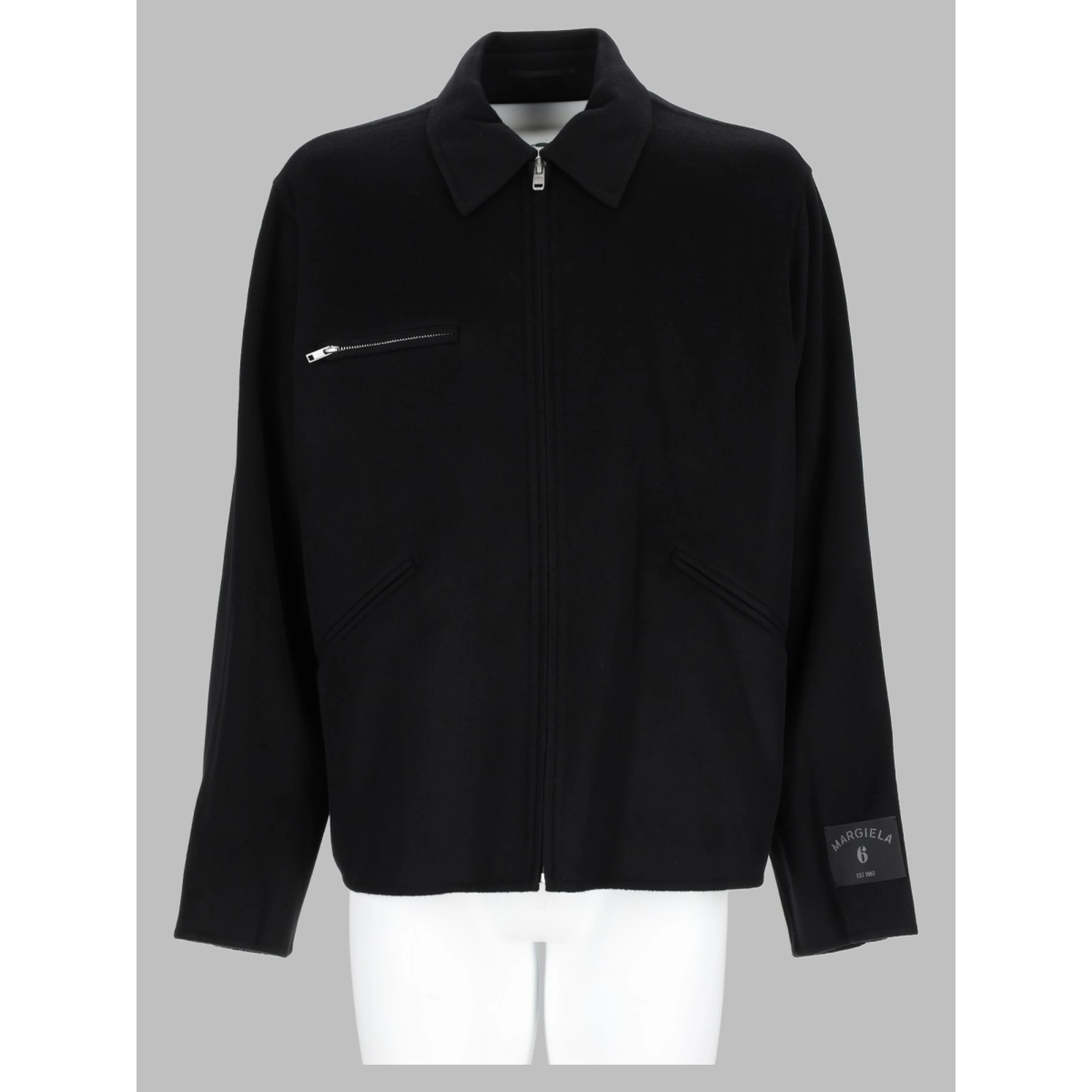 Giacca In Lana Double-Face Con Zip