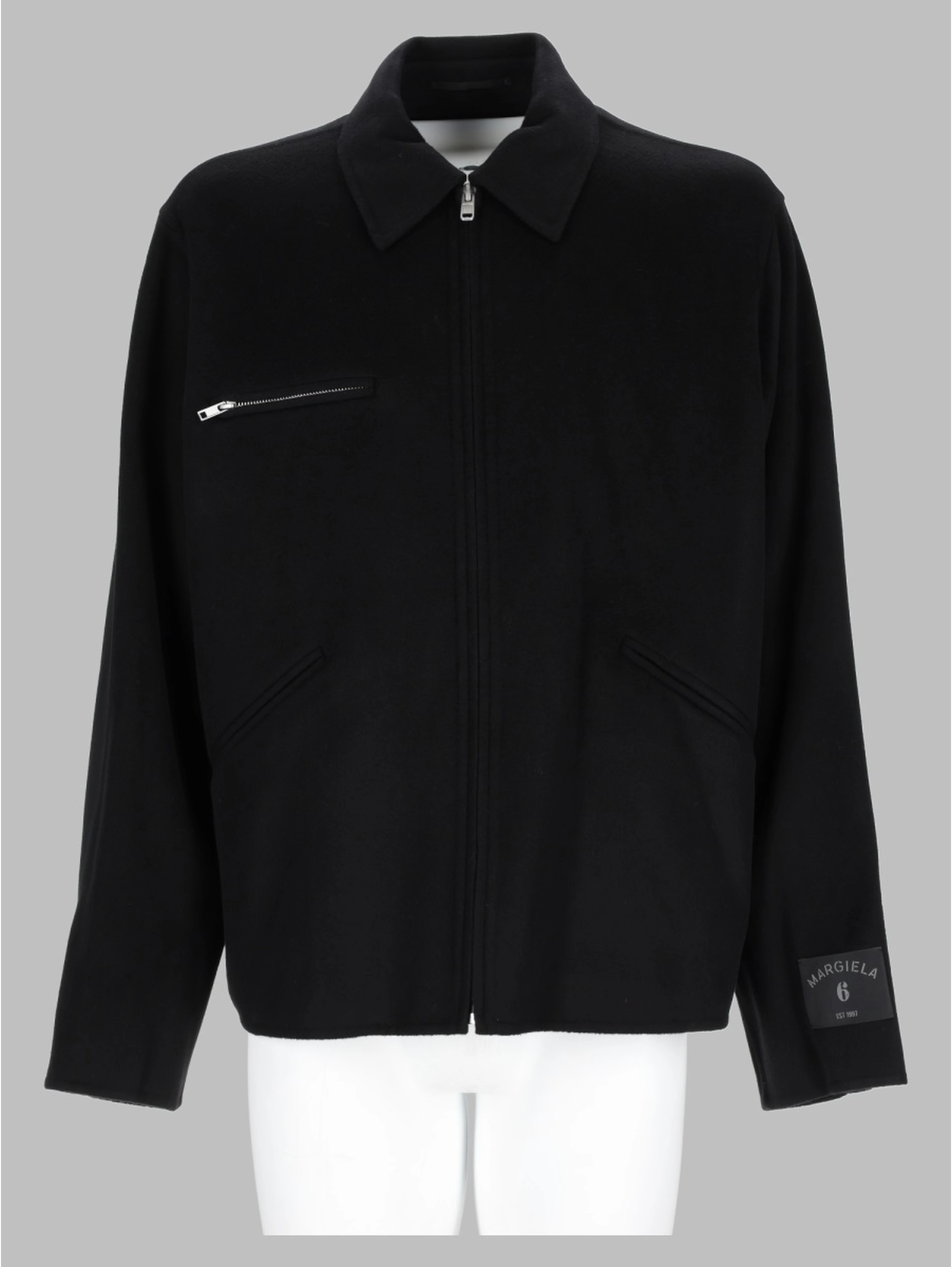 Giacca In Lana Double-Face Con Zip