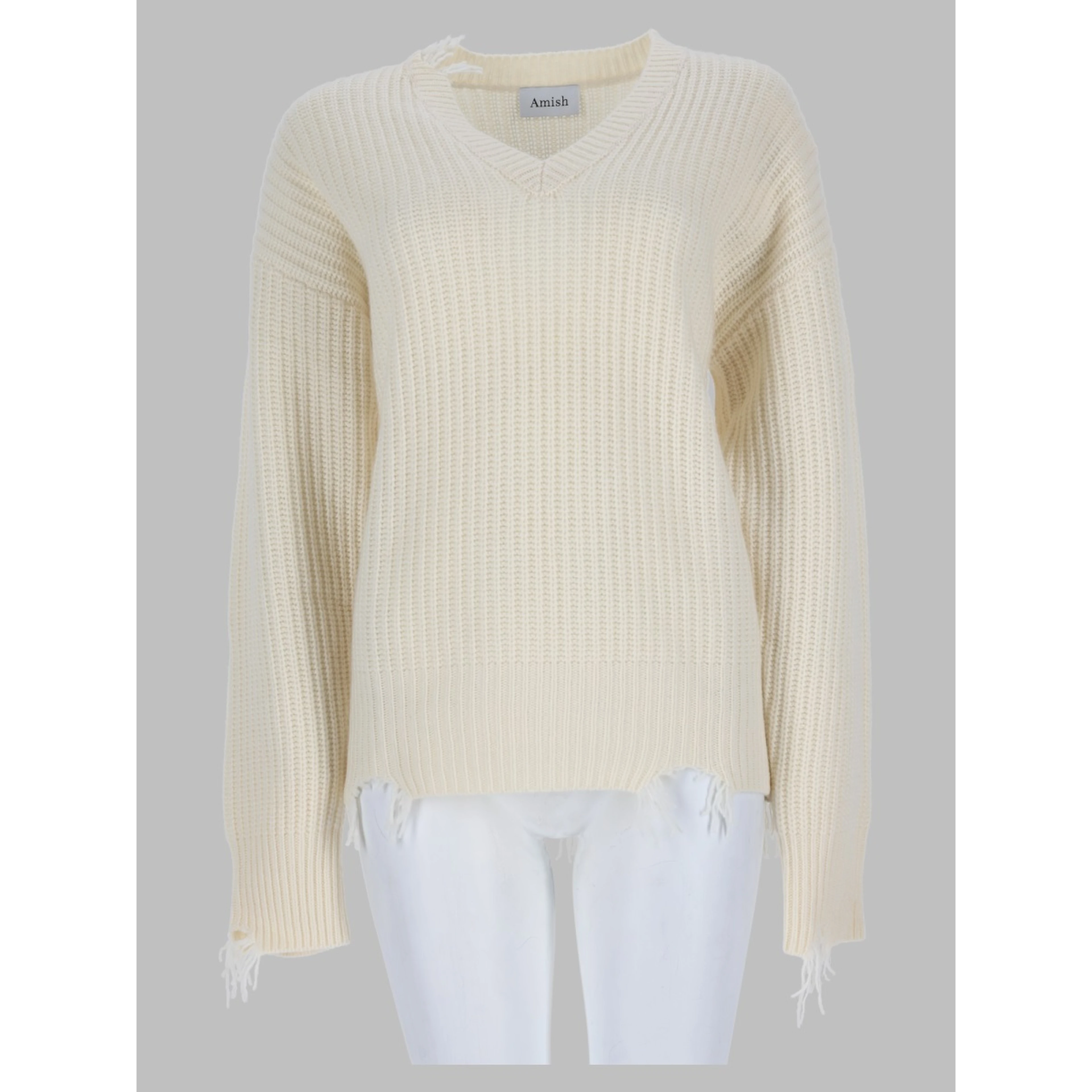Pullover Distressed Con Scollo A V
