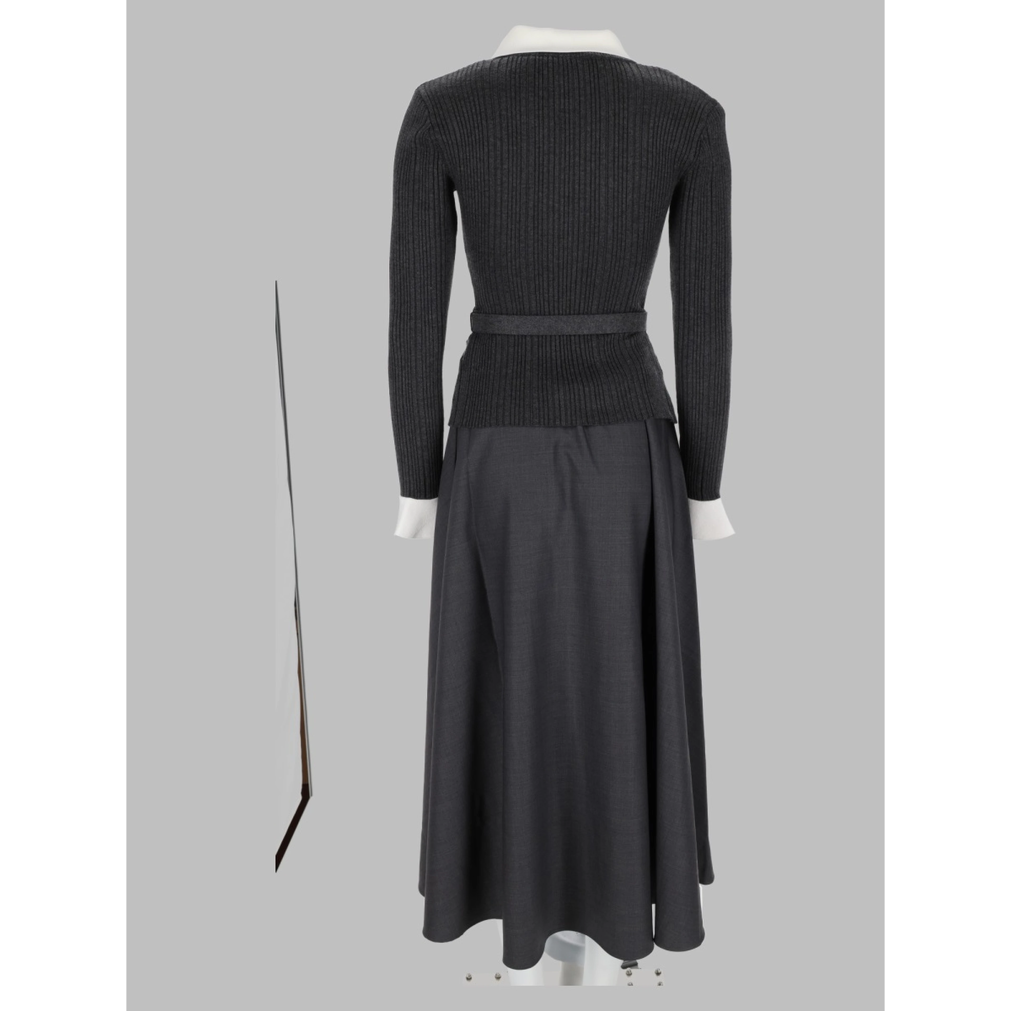 Abito Midi in Twill di Maglia