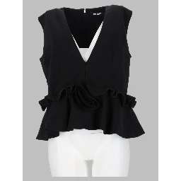 Top con Scollo a V e Applicazioni Floreali
