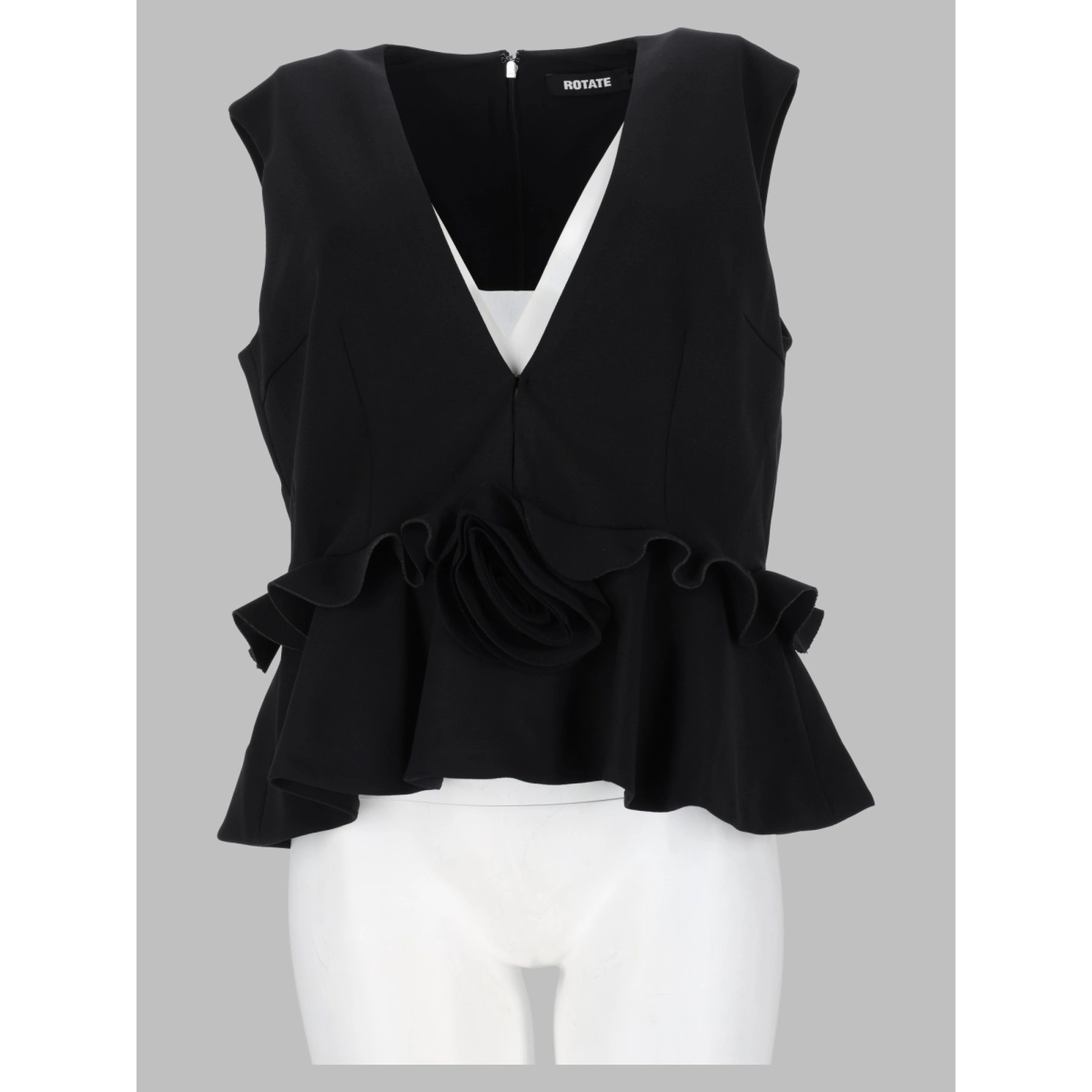Top con Scollo a V e Applicazioni Floreali