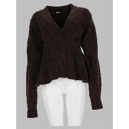 Cardigan in Maglia con Volant