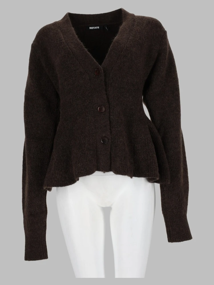 Cardigan in Maglia con Volant