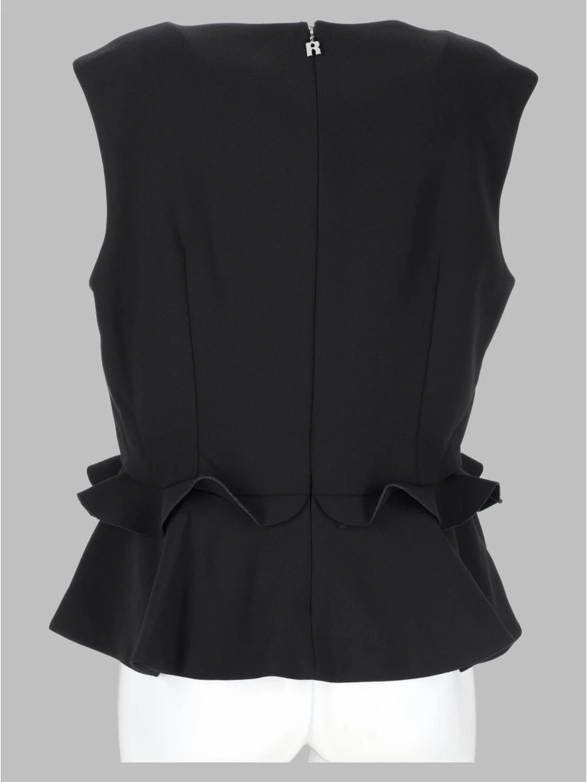 Top con Scollo a V e Applicazioni Floreali