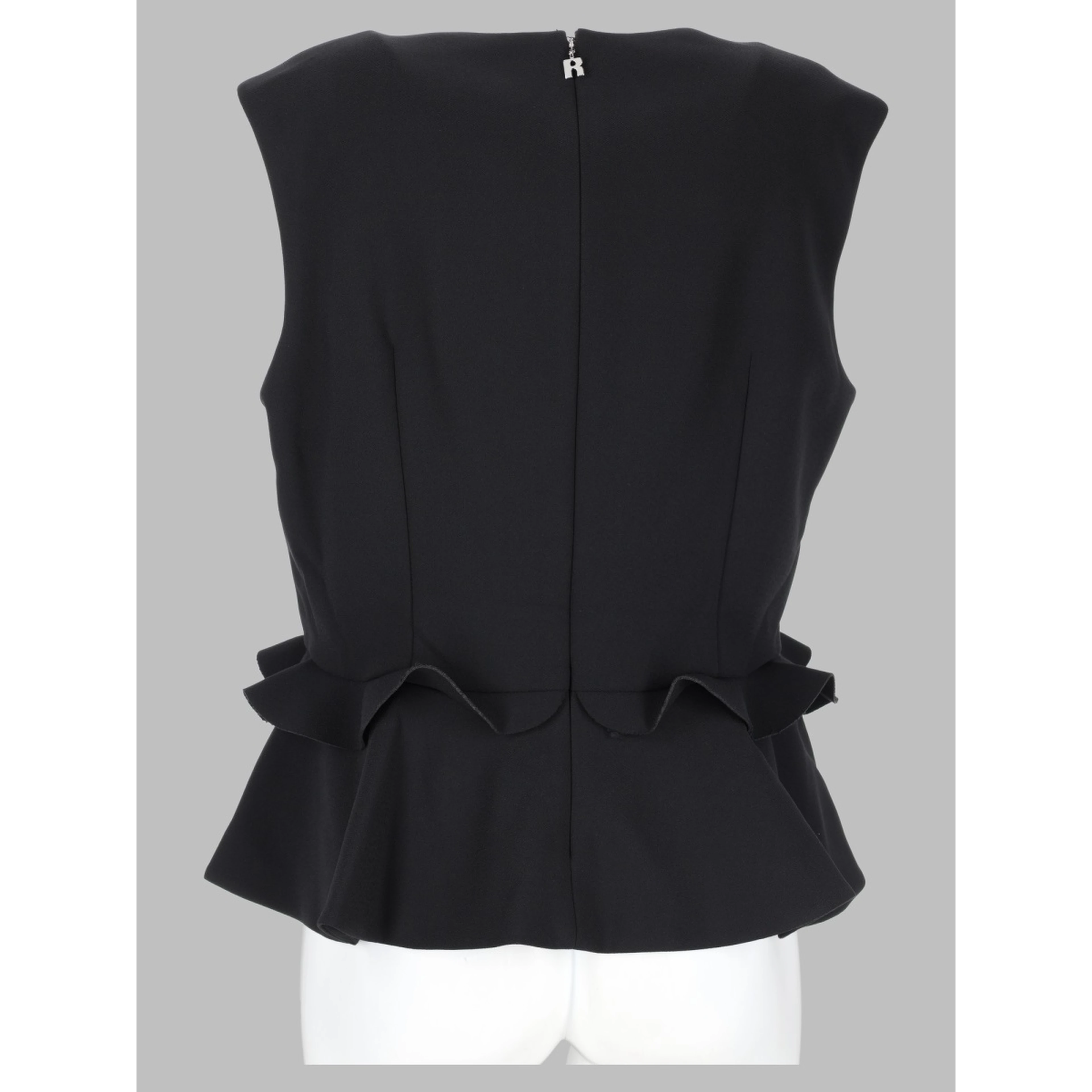Top con Scollo a V e Applicazioni Floreali