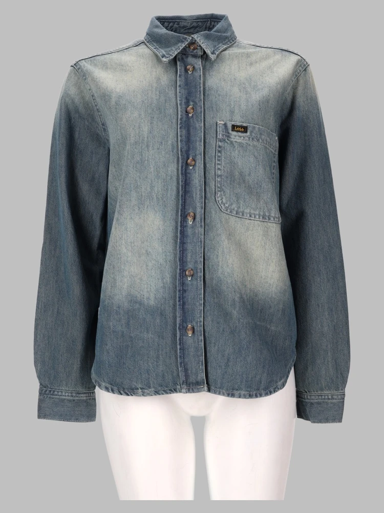 CAMICIA "ANNE" IN DENIM CON FINITURA VINTAGE