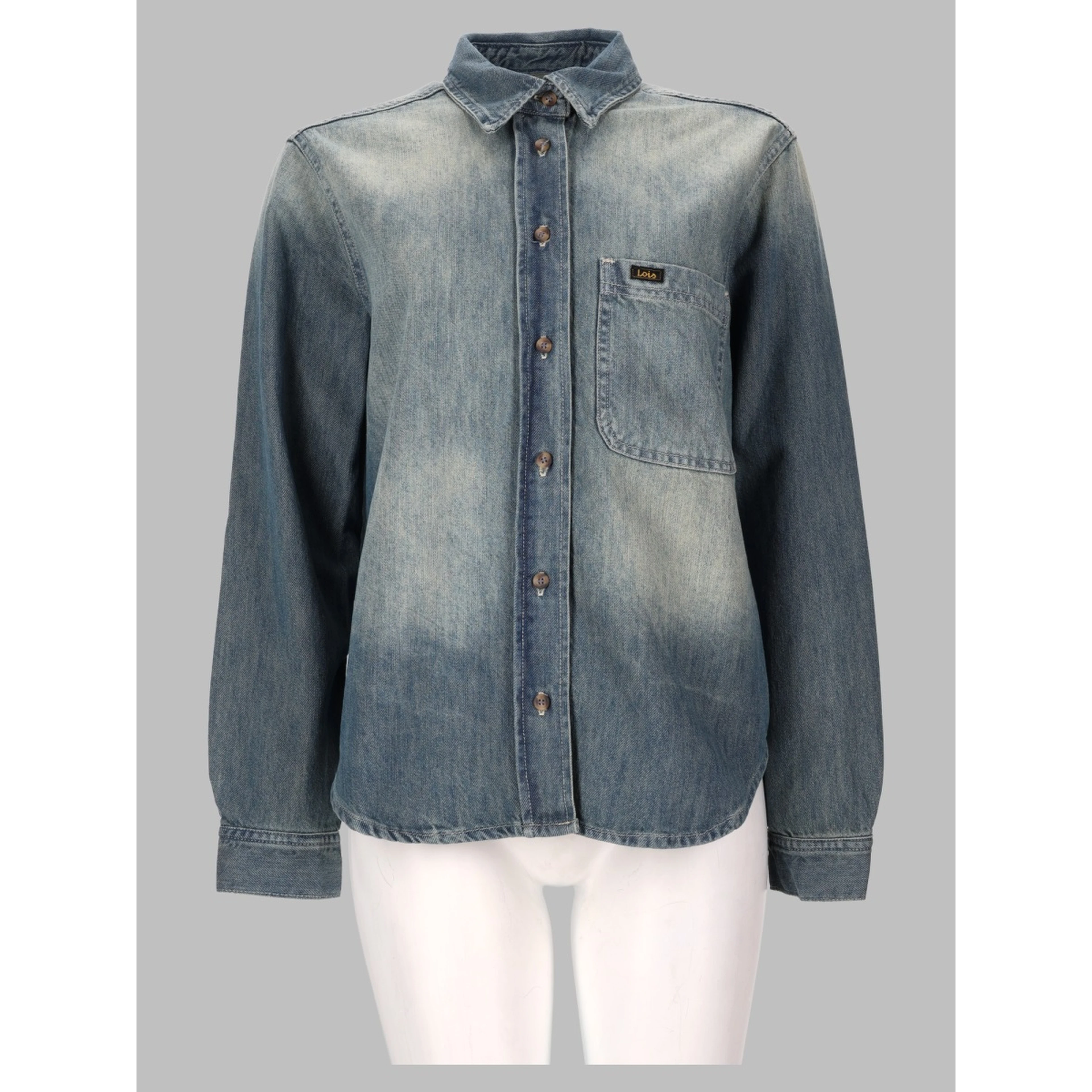 CAMICIA "ANNE" IN DENIM CON FINITURA VINTAGE