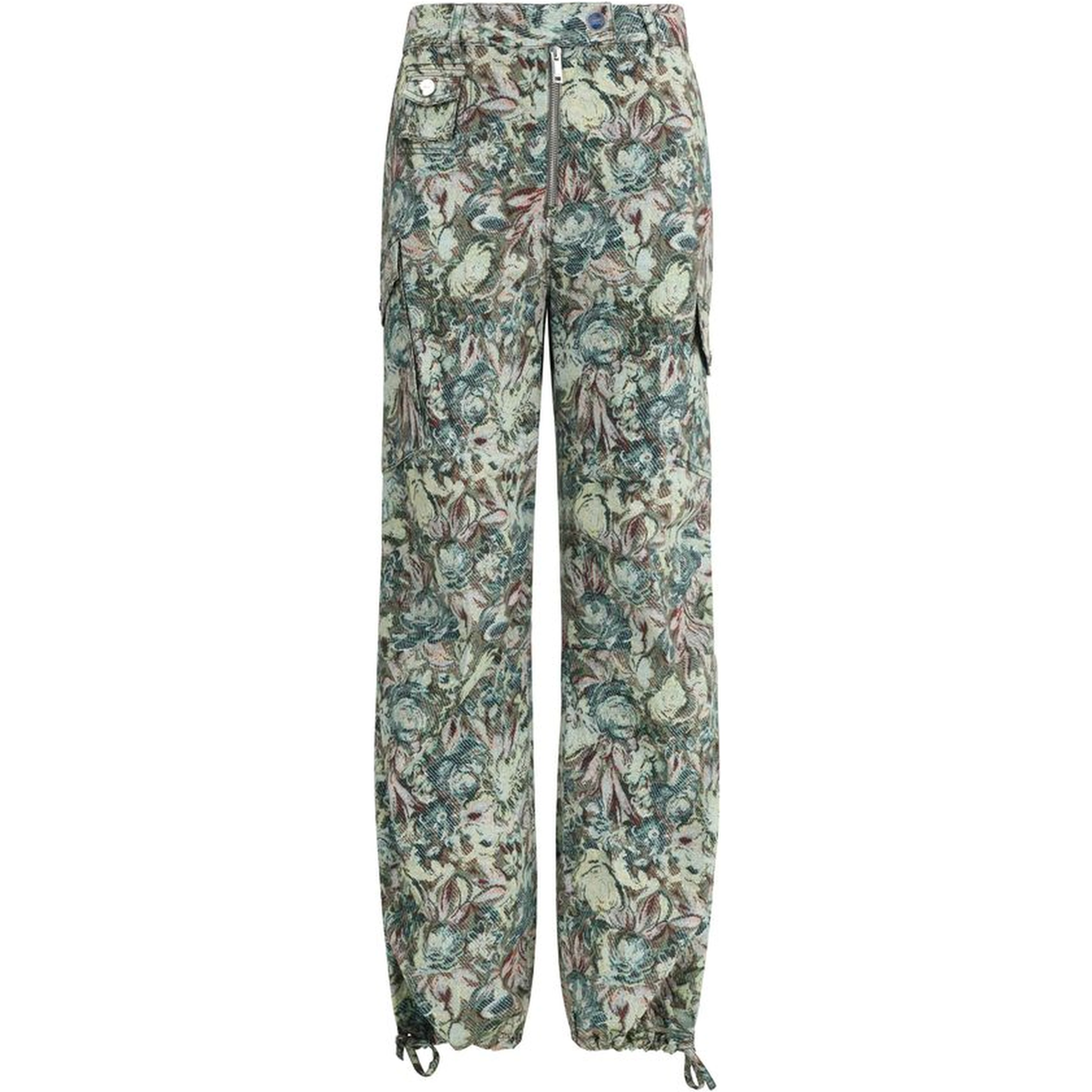Multicolor Cotton Casual Pants