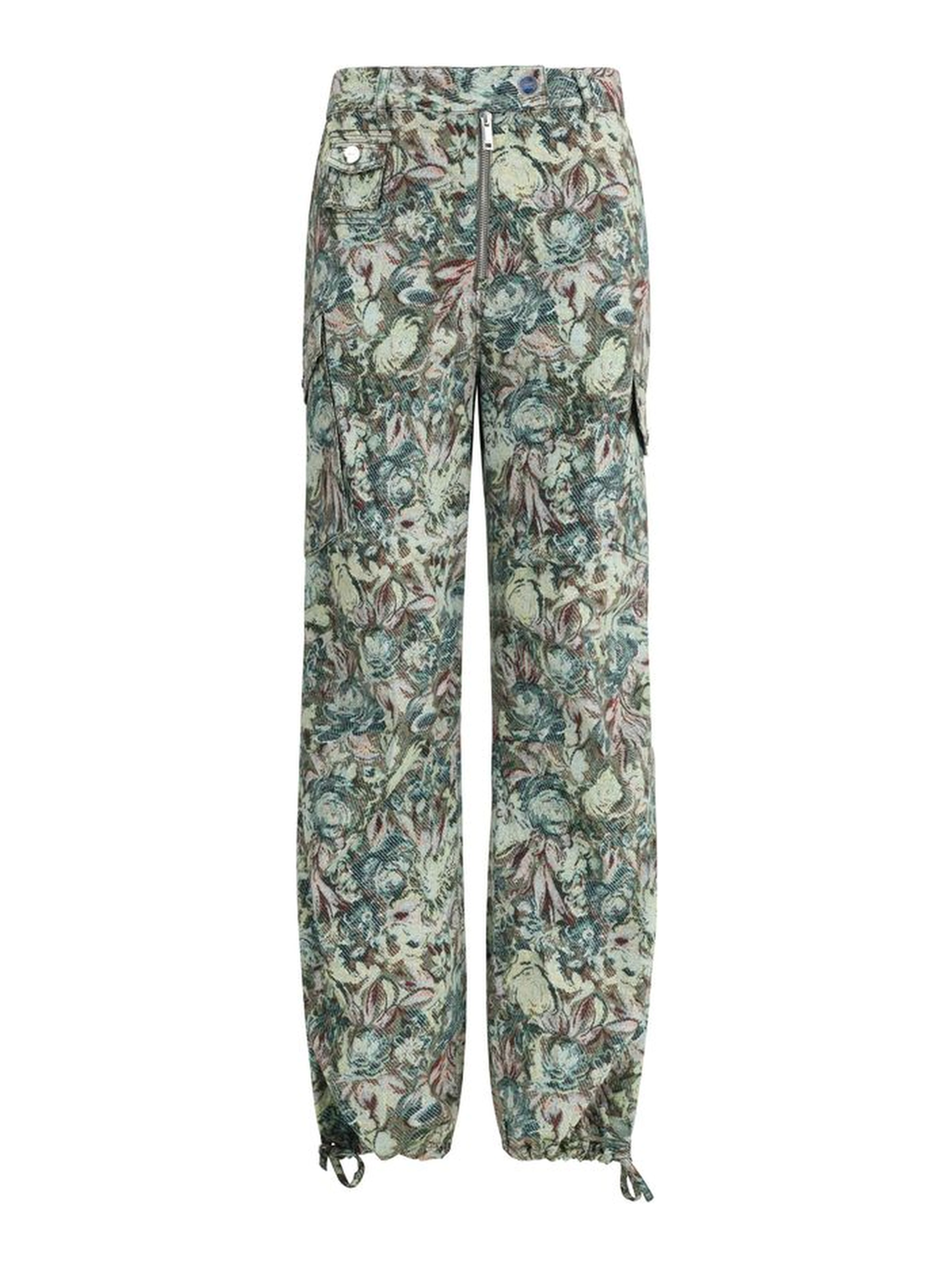 Multicolor Cotton Casual Pants