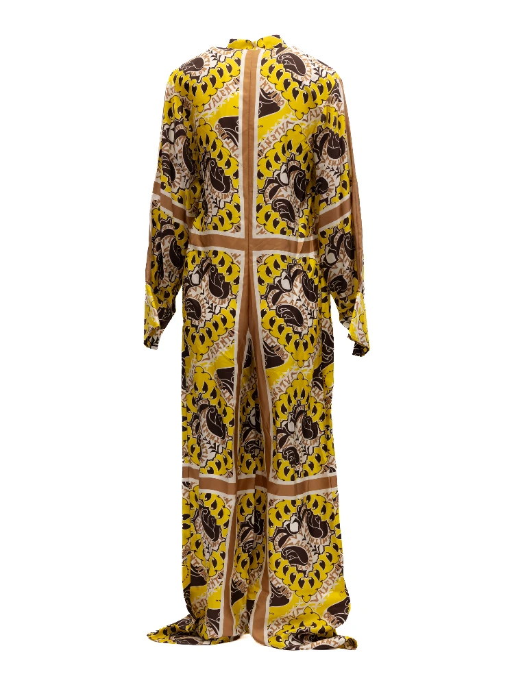 Yellow Paisley Print Wide-Leg Jumpsuit