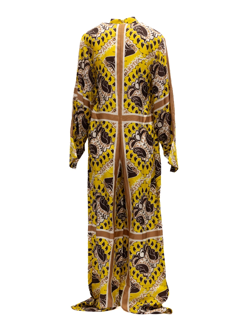 Yellow Paisley Print Wide-Leg Jumpsuit