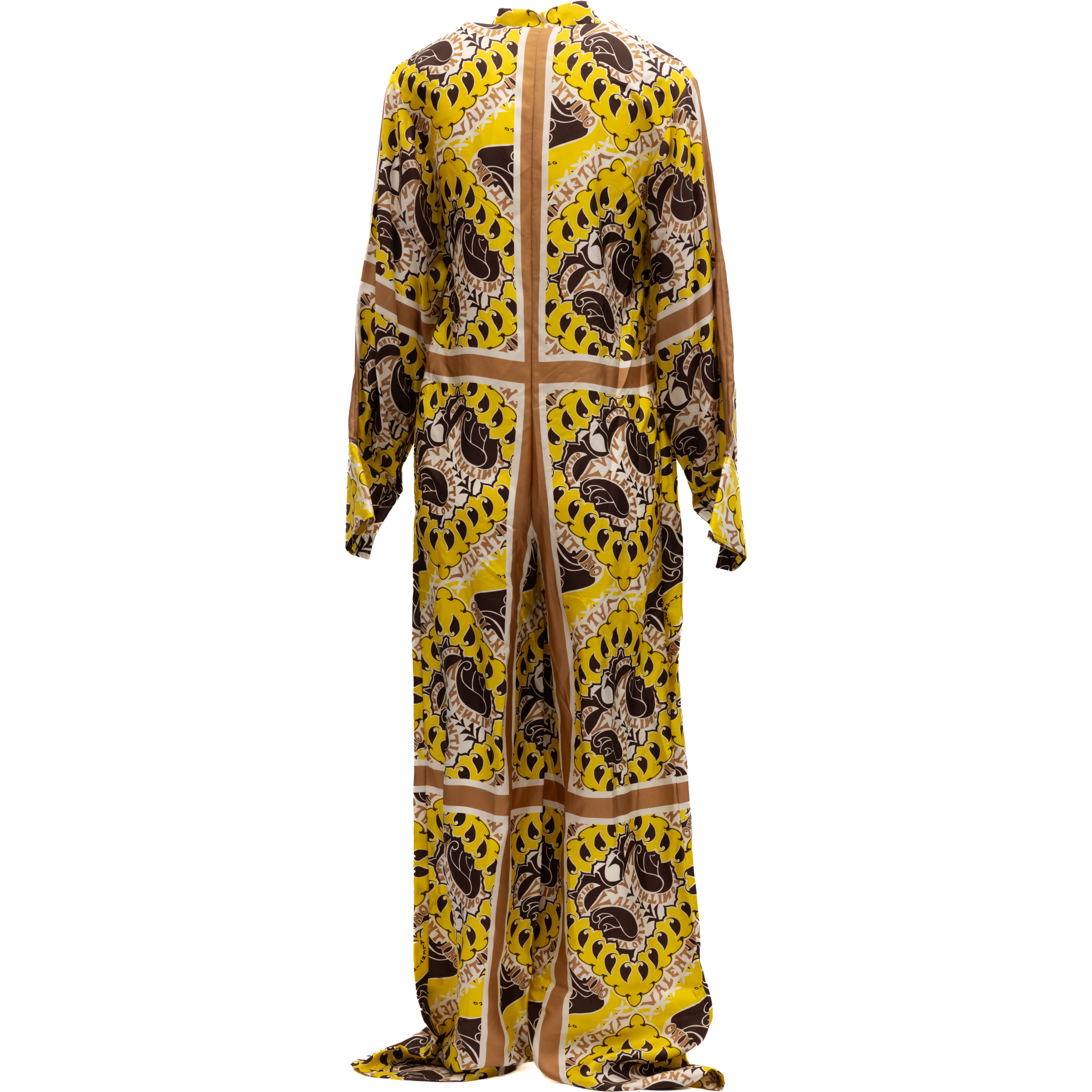 Yellow Paisley Print Wide-Leg Jumpsuit