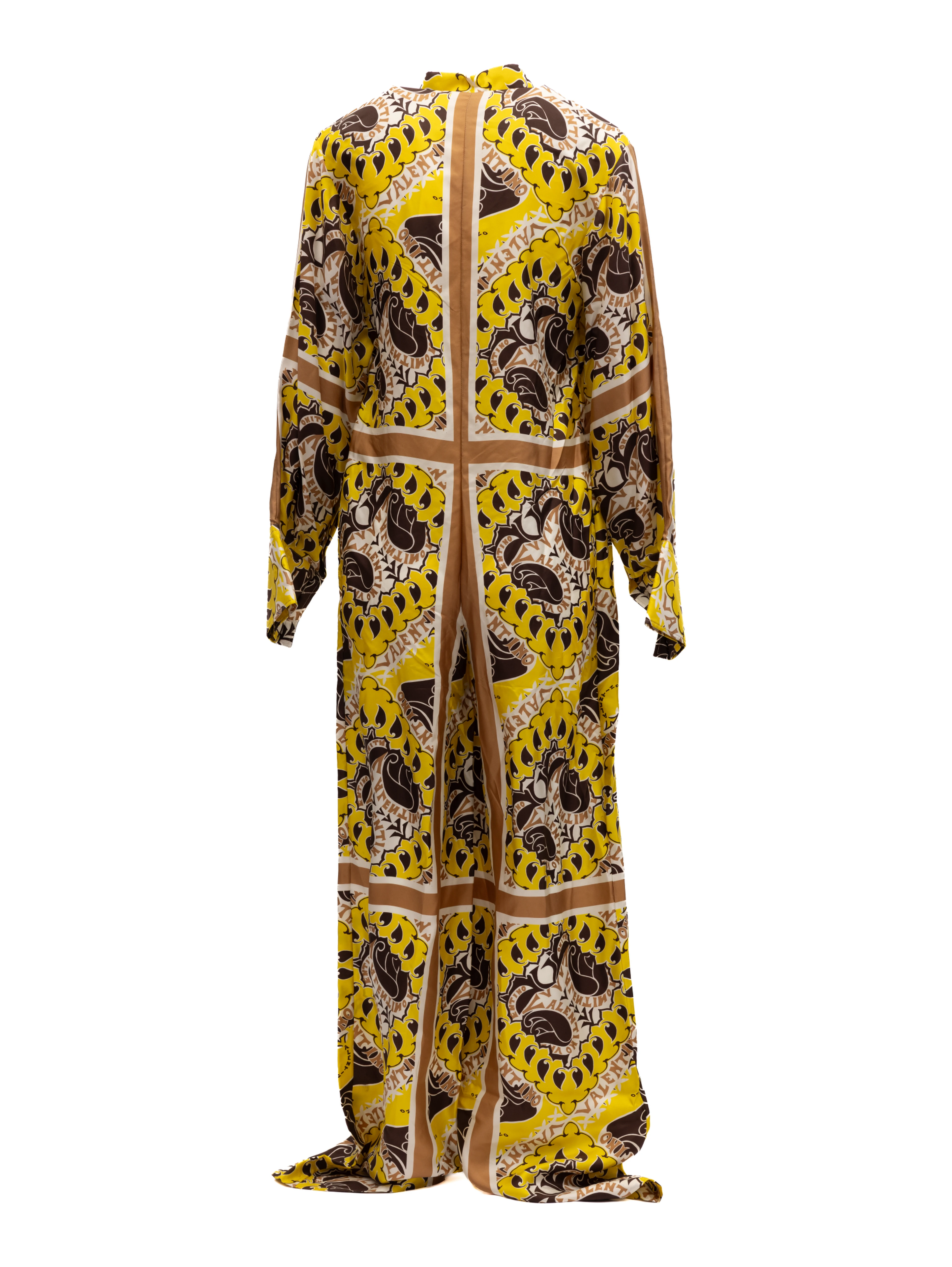 Yellow Paisley Print Wide-Leg Jumpsuit