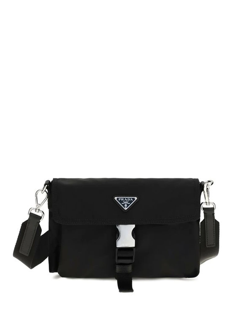 Black Recycled Polyamide Shoulder Bag