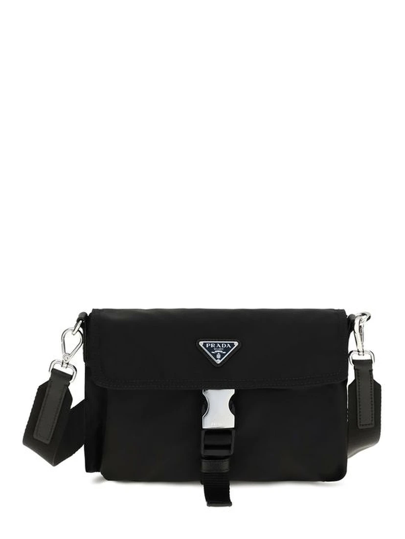 Black Recycled Polyamide Shoulder Bag