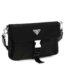Black Recycled Polyamide Shoulder Bag