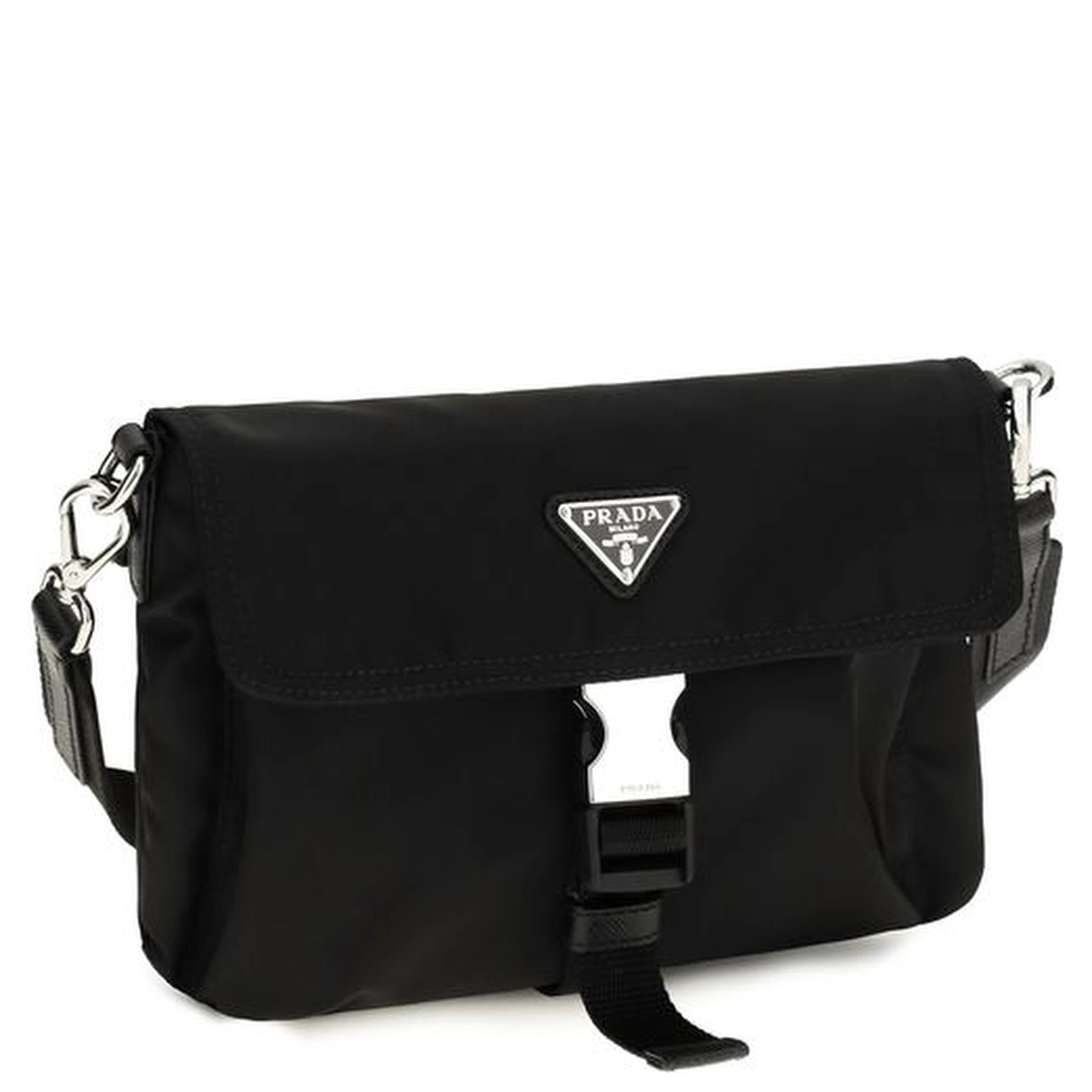 Black Recycled Polyamide Shoulder Bag