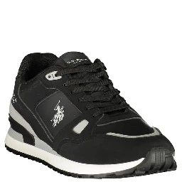 Black Polyurethane Men's Sneaker