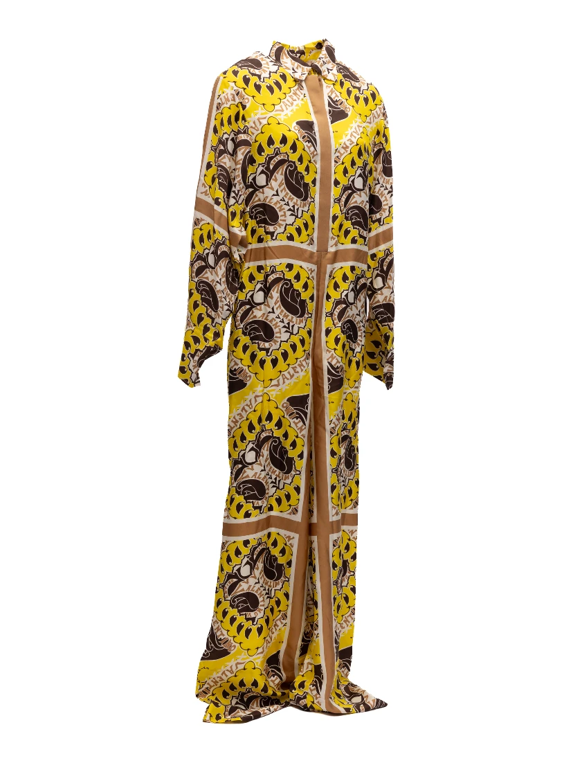 Yellow Paisley Print Wide-Leg Jumpsuit