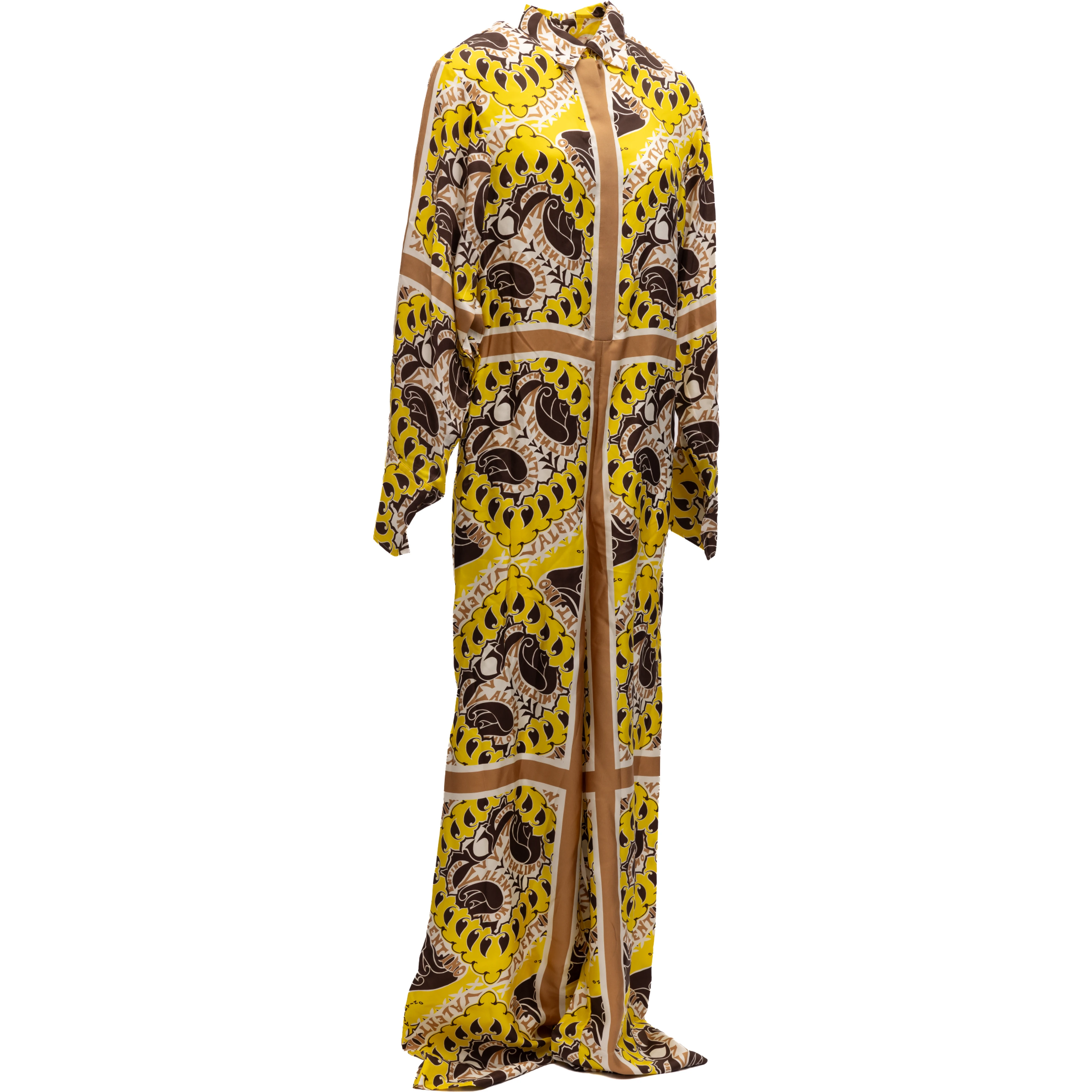Yellow Paisley Print Wide-Leg Jumpsuit